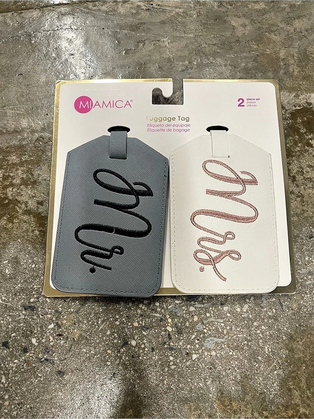 MAMICA Luggage Tag Luggage Tags Gray & White NWT